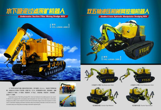 Underwater Robot,Underwater Camera,Light,Double-5 Axis Hydraulic Manipulator Dredging ROV for deep-sea excavation