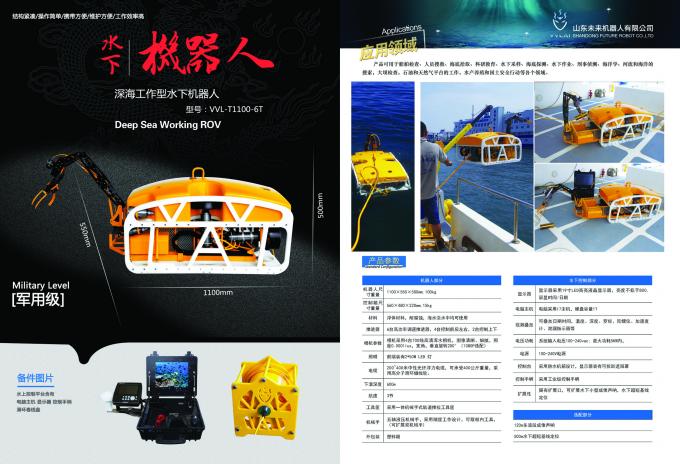 Underwater Robot,Underwater Camera,Light,Double-5 Axis Hydraulic Manipulator Dredging ROV for deep-sea excavation